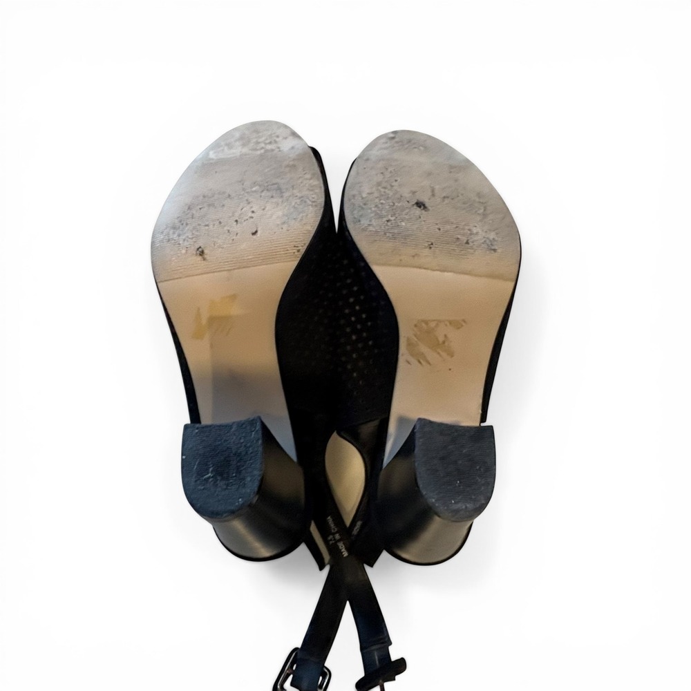 Madden Girl Womens Black‎ Laser Cut Perforated Slingback Block Heel Sandals 7.5 - Picture 6 of 8